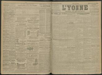 4 vues - L\'Yonne, journal du département, n° 270, mardi 22 novembre 1910 (ouvre la visionneuse)