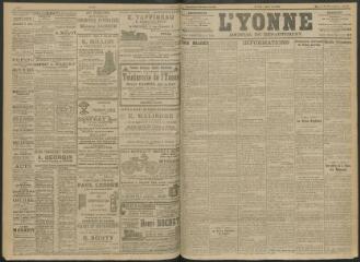 4 vues - L\'Yonne, journal du département, n° 276, mardi 29 novembre 1910 (ouvre la visionneuse)