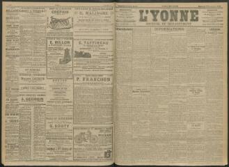 4 vues - L\'Yonne, journal du département, n° 283, mercredi 7 décembre 1910 (ouvre la visionneuse)