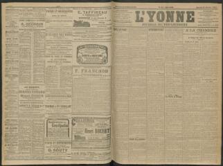 4 vues - L\'Yonne, journal du département, n° 12, samedi 14 janvier 1911 (ouvre la visionneuse)
