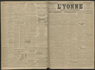 4 vues - L\'Yonne, journal du département, n° 14, mardi 17 janvier 1911 (ouvre la visionneuse)