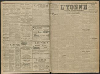 4 vues - L\'Yonne, journal du département, n° 21, mercredi 25 janvier 1911 (ouvre la visionneuse)