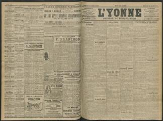 4 vues - L\'Yonne, journal du département, n° 87, mercredi 12 avril 1911 (ouvre la visionneuse)