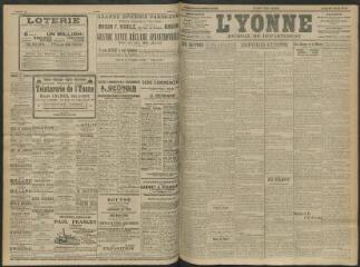 4 vues - L\'Yonne, journal du département, n° 88, jeudi 13 avril 1911 (ouvre la visionneuse)