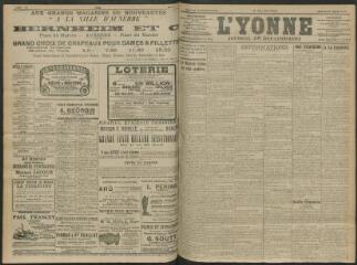 4 vues - L\'Yonne, journal du département, n° 90, samedi 15 avril 1911 (ouvre la visionneuse)