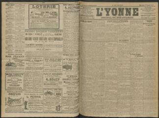 4 vues - L\'Yonne, journal du département, n° 92, mercredi 19 avril 1911 (ouvre la visionneuse)
