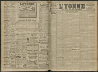 4 vues - L\'Yonne, journal du département, n° 97, mardi 25 avril 1911 (ouvre la visionneuse)