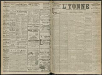 4 vues - L\'Yonne, journal du département, n° 104, mercredi 3 mai 1911 (ouvre la visionneuse)