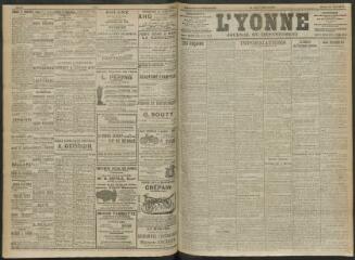 4 vues - L\'Yonne, journal du département, n° 111, jeudi 11 mai 1911 (ouvre la visionneuse)