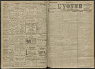 4 vues - L\'Yonne, journal du département, n° 117, jeudi 18 mai 1911 (ouvre la visionneuse)
