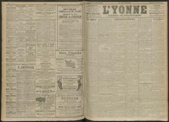4 vues - L\'Yonne, journal du département, n° 118, vendredi 19 mai 1911 (ouvre la visionneuse)