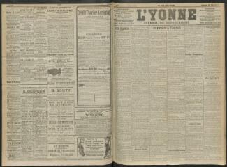 4 vues - L\'Yonne, journal du département, n° 119, samedi 20 mai 1911 (ouvre la visionneuse)