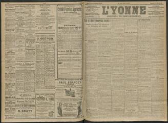 4 vues - L\'Yonne, journal du département, n° 121, mardi 23 mai 1911 (ouvre la visionneuse)