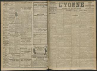 4 vues - L\'Yonne, journal du département, n° 122, mercredi 24 mai 1911 (ouvre la visionneuse)