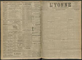 4 vues - L\'Yonne, journal du département, n° 129, vendredi 2 juin 1911 (ouvre la visionneuse)