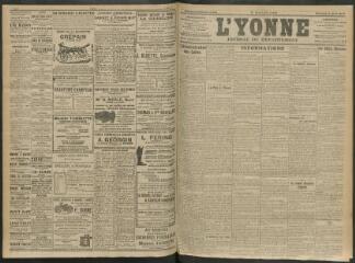 4 vues - L\'Yonne, journal du département, n° 179, mercredi 2 août 1911 (ouvre la visionneuse)
