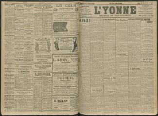 4 vues - L\'Yonne, journal du département, n° 250, jeudi 26 octobre 1911 (ouvre la visionneuse)