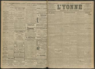 4 vues - L\'Yonne, journal du département, n° 290, mercredi 13 décembre 1911 (ouvre la visionneuse)
