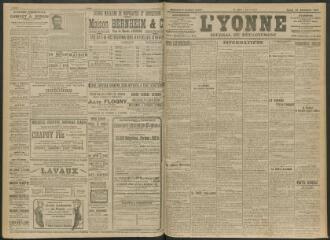 4 vues - L\'Yonne, journal du département, n° 294, lundi 18 décembre 1911 (ouvre la visionneuse)