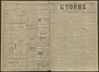 4 vues - L\'Yonne, journal du département, n° 295, mardi 19 décembre 1911 (ouvre la visionneuse)