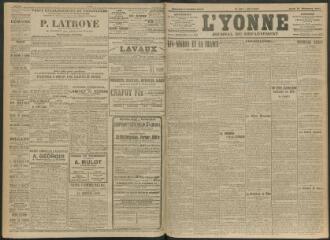 4 vues - L\'Yonne, journal du département, n° 297, jeudi 21 décembre 1911 (ouvre la visionneuse)