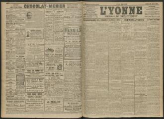 4 vues - L\'Yonne, journal du département, n° 95, lundi 22 avril 1912 (ouvre la visionneuse)