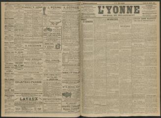 4 vues - L\'Yonne, journal du département, n° 98, jeudi 25 avril 1912 (ouvre la visionneuse)