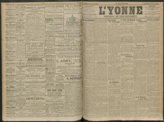 4 vues - L\'Yonne, journal du département, n° 232, vendredi 4 octobre 1912 (ouvre la visionneuse)