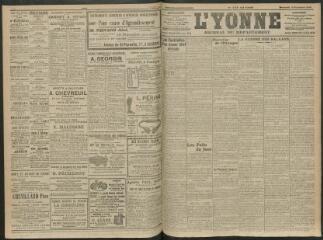 4 vues - L\'Yonne, journal du département, n° 259, mercredi 6 novembre 1912 (ouvre la visionneuse)