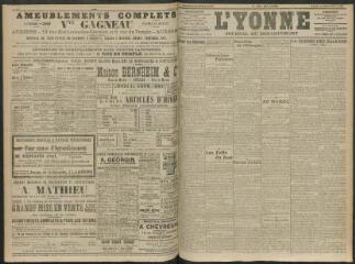 4 vues - L\'Yonne, journal du département, n° 263, lundi 11 novembre 1912 (ouvre la visionneuse)