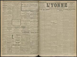 4 vues - L\'Yonne, journal du département, n° 264, mardi 12 novembre 1912 (ouvre la visionneuse)