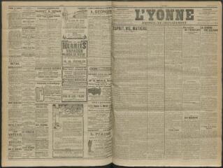 4 vues - L\'Yonne, journal du département, n° 98, samedi 26 avril 1913 (ouvre la visionneuse)