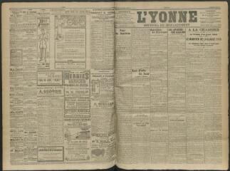 4 vues - L\'Yonne, journal du département, n° 112, vendredi 16 mai 1913 (ouvre la visionneuse)