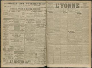 4 vues - L\'Yonne, journal du département, n° 132, lundi 9 juin 1913 (ouvre la visionneuse)