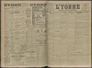 4 vues - L\'Yonne, journal du département, n° 198, jeudi 28 août 1913 (ouvre la visionneuse)