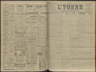 4 vues - L\'Yonne, journal du département, n° 231, lundi 6 octobre 1913 (ouvre la visionneuse)