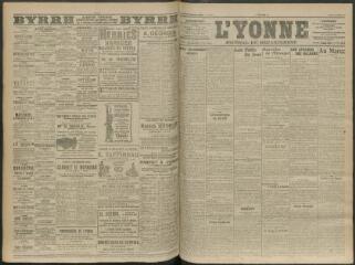 4 vues - L\'Yonne, journal du département, n° 240, jeudi 16 octobre 1913 (ouvre la visionneuse)
