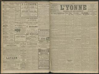 4 vues - L\'Yonne, journal du département, n° 8, samedi 10 janvier 1914 (ouvre la visionneuse)