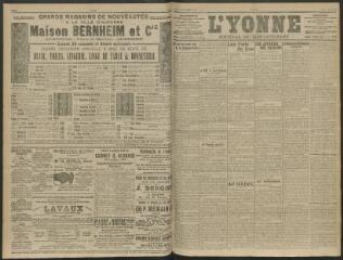 4 vues - L\'Yonne, journal du département, n° 21, lundi 26 janvier 1914 (ouvre la visionneuse)