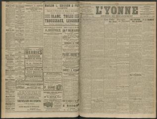 4 vues - L\'Yonne, journal du département, n° 26, samedi 31 janvier 1914 (ouvre la visionneuse)