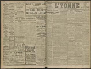 4 vues - L\'Yonne, journal du département, n° 27, lundi 2 février 1914 (ouvre la visionneuse)