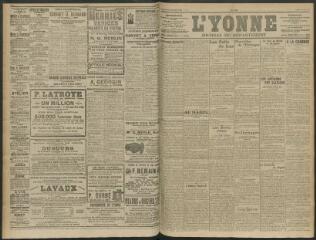 4 vues - L\'Yonne, journal du département, n° 28, mardi 3 février 1914 (ouvre la visionneuse)
