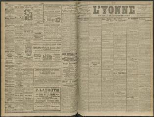4 vues - L\'Yonne, journal du département, n° 57, lundi 9 mars 1914 (ouvre la visionneuse)