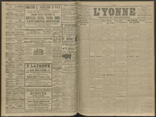 4 vues - L\'Yonne, journal du département, n° 62, lundi 16 mars 1914 (ouvre la visionneuse)
