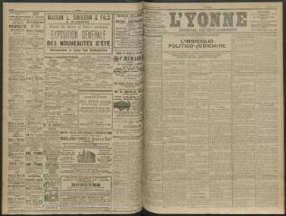 4 vues - L\'Yonne, journal du département, n° 68, lundi 23 mars 1914 (ouvre la visionneuse)