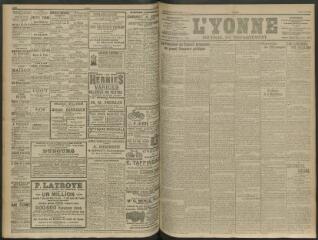4 vues - L\'Yonne, journal du département, n° 91, lundi 20 avril 1914 (ouvre la visionneuse)