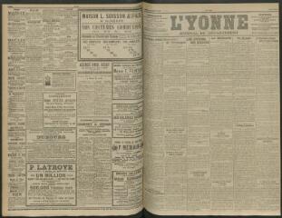 4 vues - L\'Yonne, journal du département, n° 103, lundi 4 mai 1914 (ouvre la visionneuse)