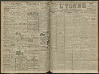 4 vues - L\'Yonne, journal du département, n° 134, vendredi 12 juin 1914 (ouvre la visionneuse)