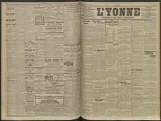 4 vues - L\'Yonne, journal du département, n° 136, lundi 15 juin 1914 (ouvre la visionneuse)