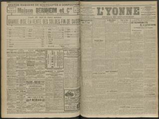 4 vues - L\'Yonne, journal du département, s.n., samedi 27 juin 1914 (ouvre la visionneuse)